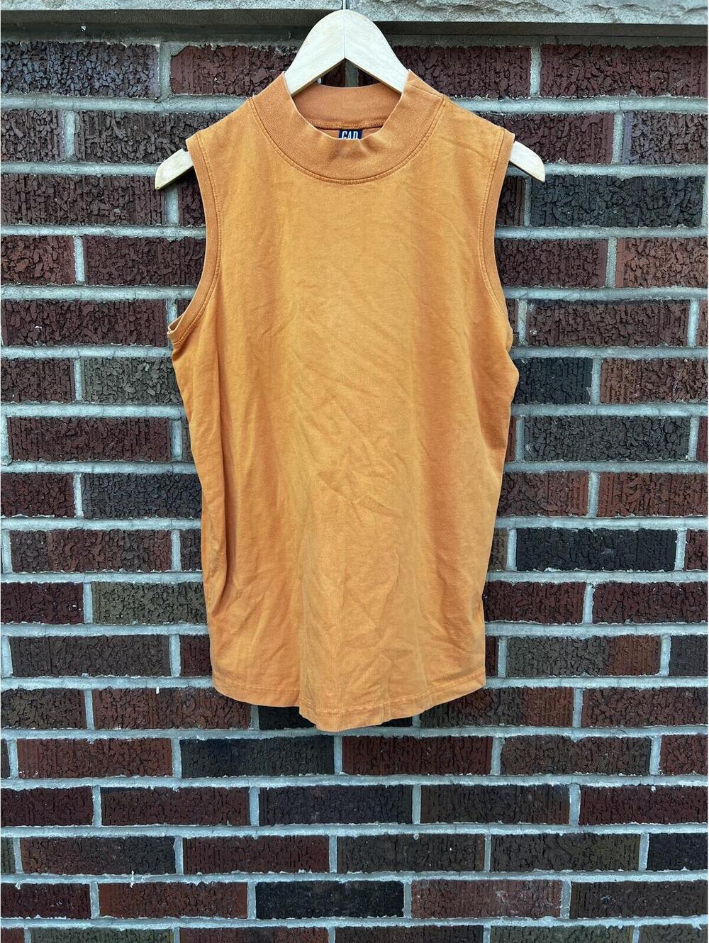 GAP Burnt Orange High Neck Sleeveless Tee Shirt Tank Top - Picture 1 of 4